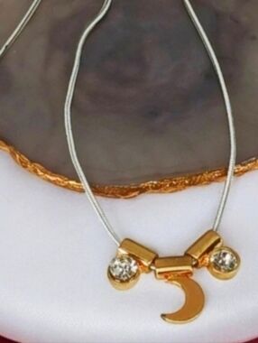 Willow Moon Jewel Necklace in Silver and Gold with Bezel Set Gems Mixed Metal